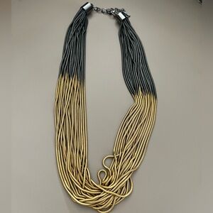 New BCBGMAXAZRIA Two-Tone Fringe Chain Collar Necklace